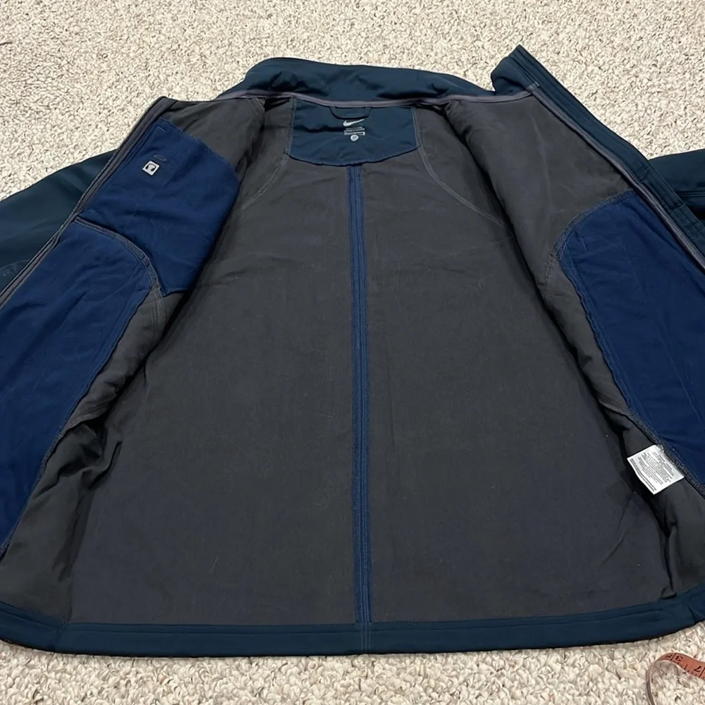 Nike Men's Fleece Softshell JAcket Sz M Navy Blue Activewear Outdoor
